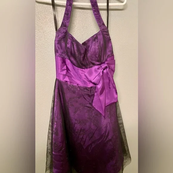 jump apparel purple dress Jump Apparel Womens Juniors Purple Sequin Strapless Bodycon Gown Dress Size 3/4